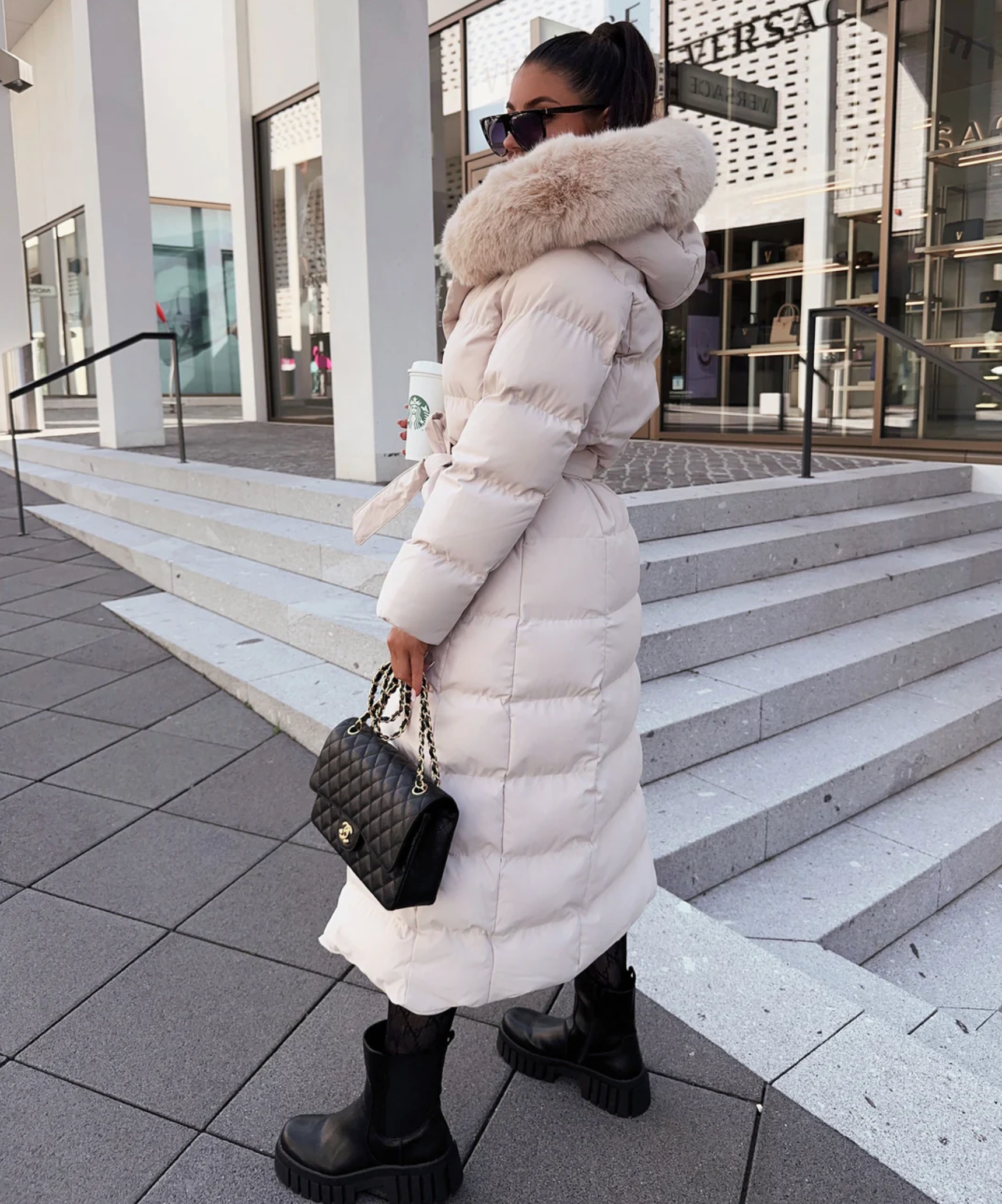 Langer Warmer Parka Schwarz - Nora