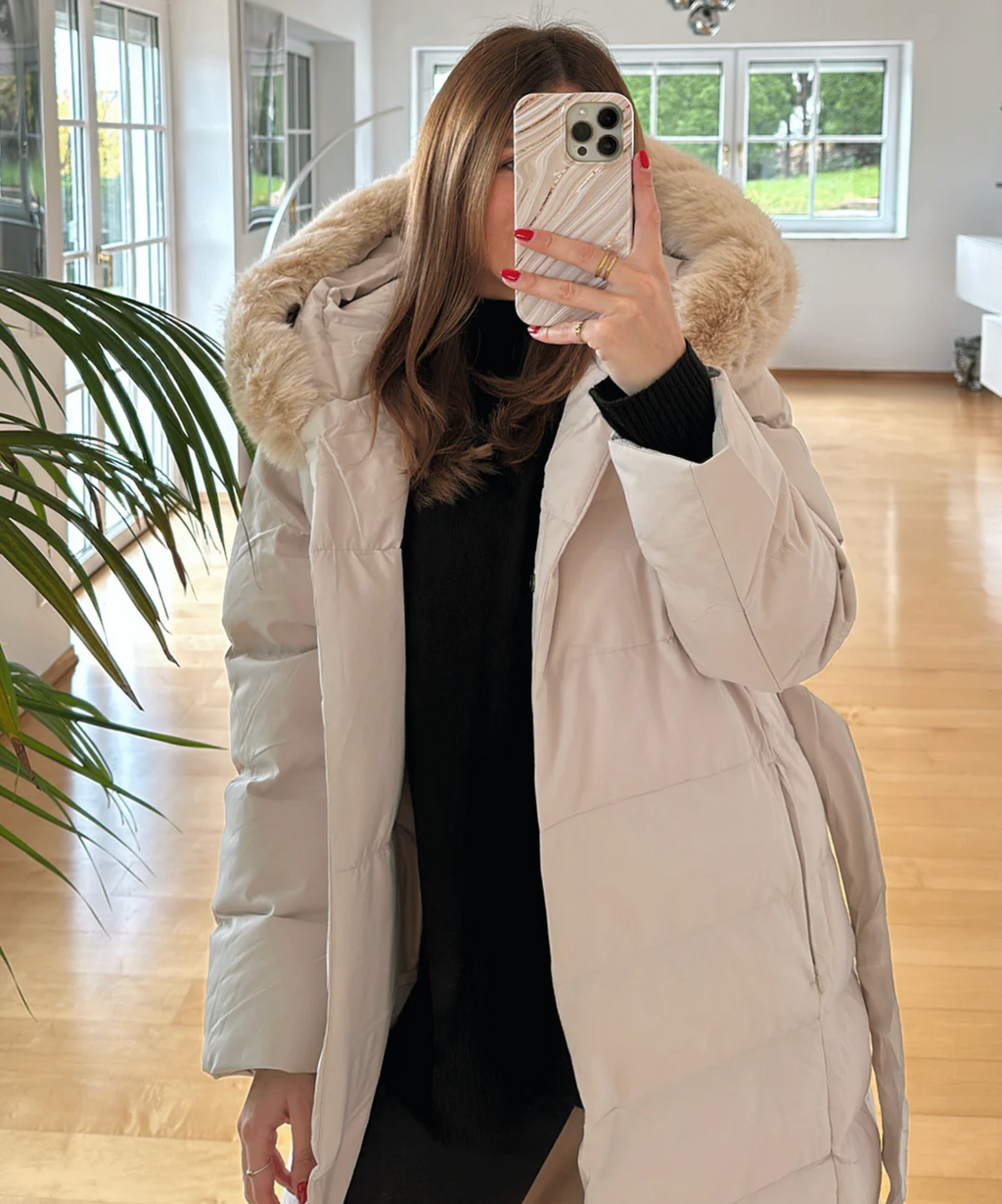 Langer Warmer Parka Schwarz - Nora
