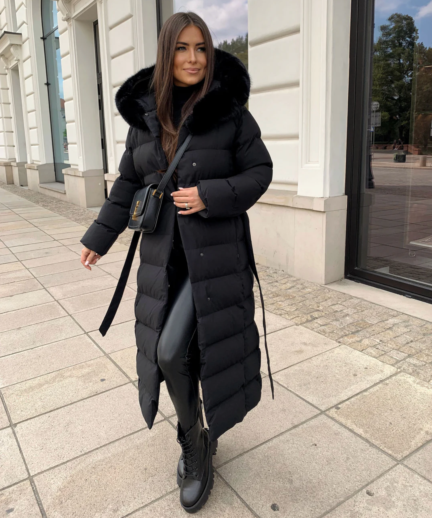 Langer Warmer Parka Schwarz - Nora