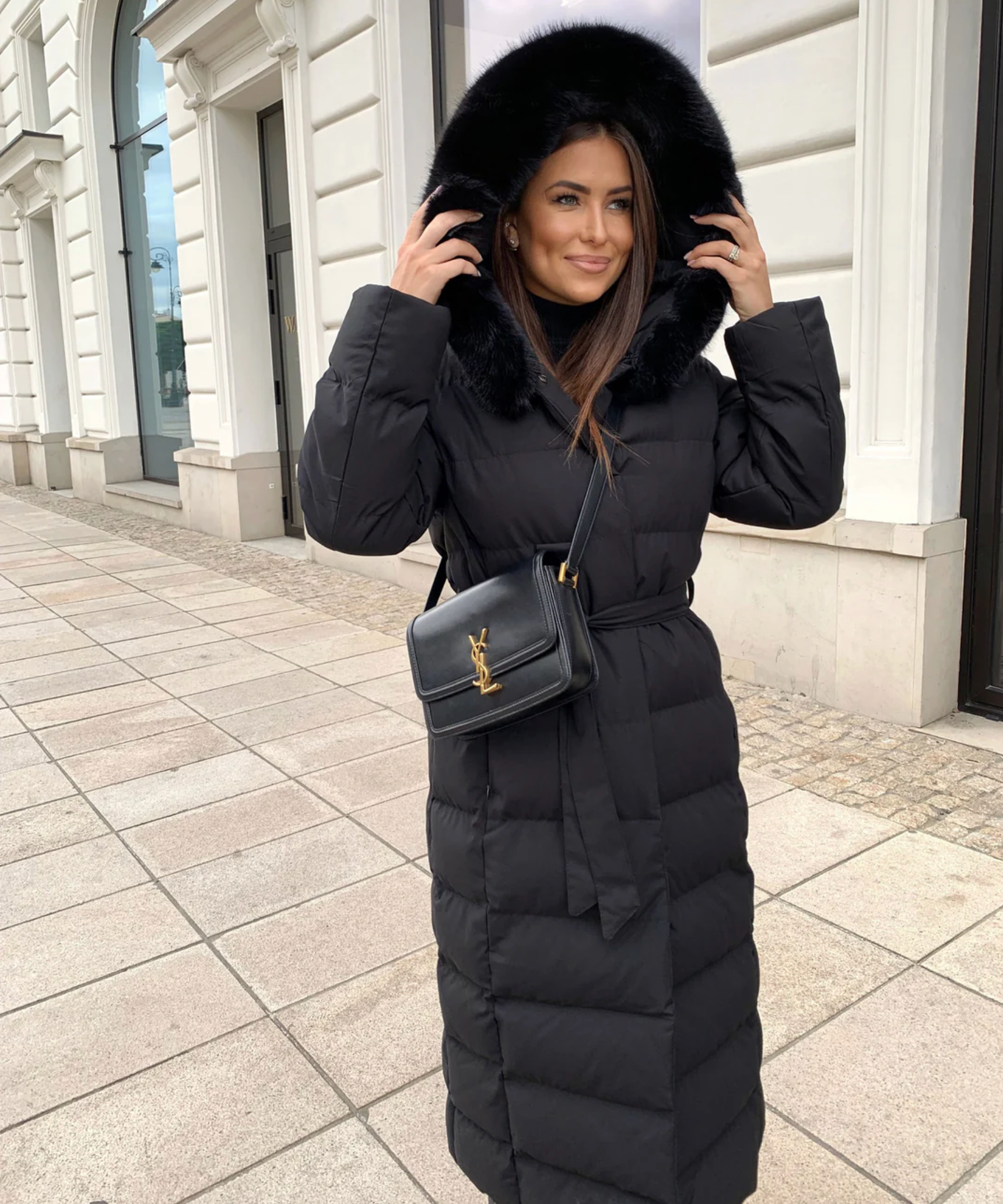 Langer Warmer Parka Schwarz - Nora