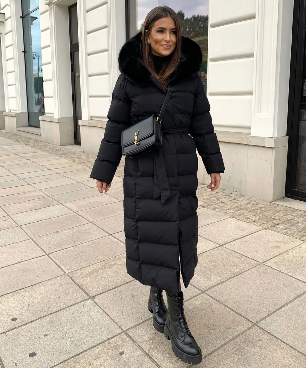 Langer Warmer Parka Schwarz - Nora