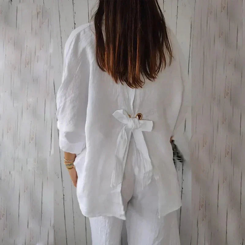 Weiße lässige Vintage-Bluse - Luna