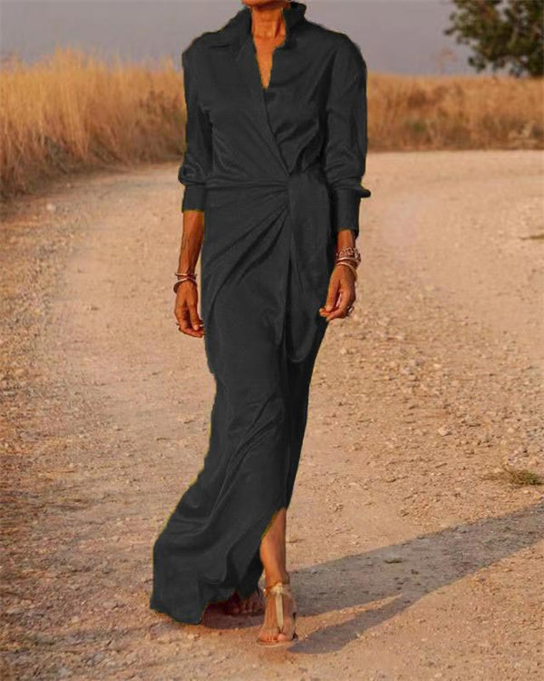 Rote Lange Shirtkleid mit Schlitz - Sophie