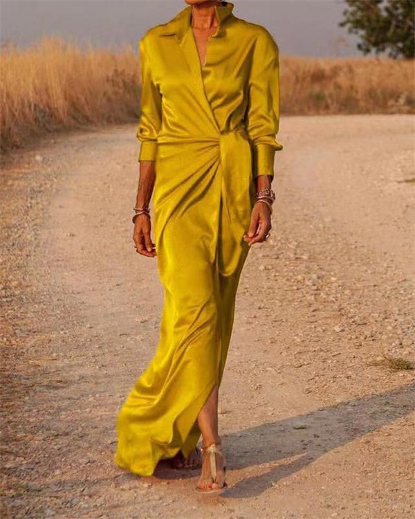 Rote Lange Shirtkleid mit Schlitz - Sophie