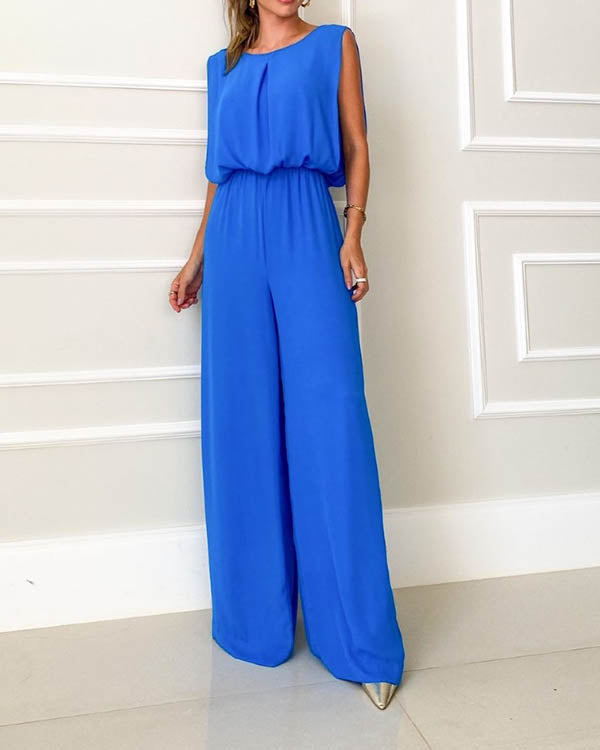 Blaue Jumpsuit mit Elastischer Taille - Esmee