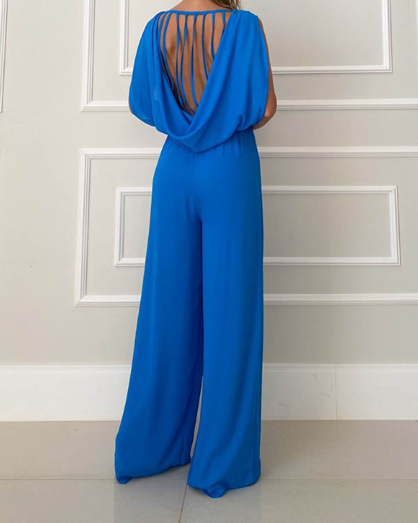 Blaue Jumpsuit mit Elastischer Taille - Esmee