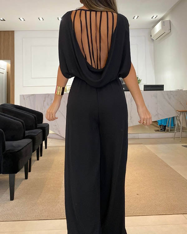 Blaue Jumpsuit mit Elastischer Taille - Esmee