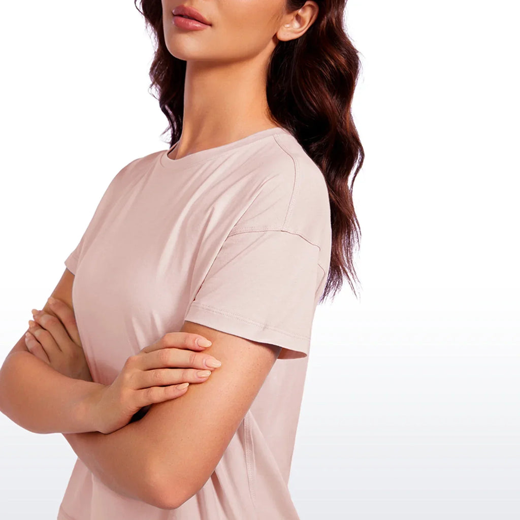 Mattea - Rosa Baumwoll-Workout-T-Shirt