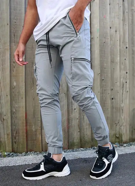 Hilary - Rote lässige Multi-Taschen-Jogger