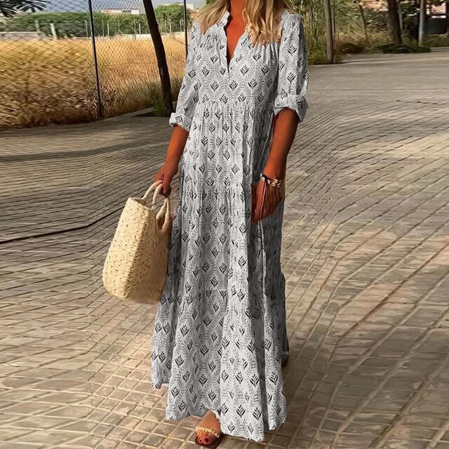 Rosa V-Ausschnitt Kleid - Chelsia