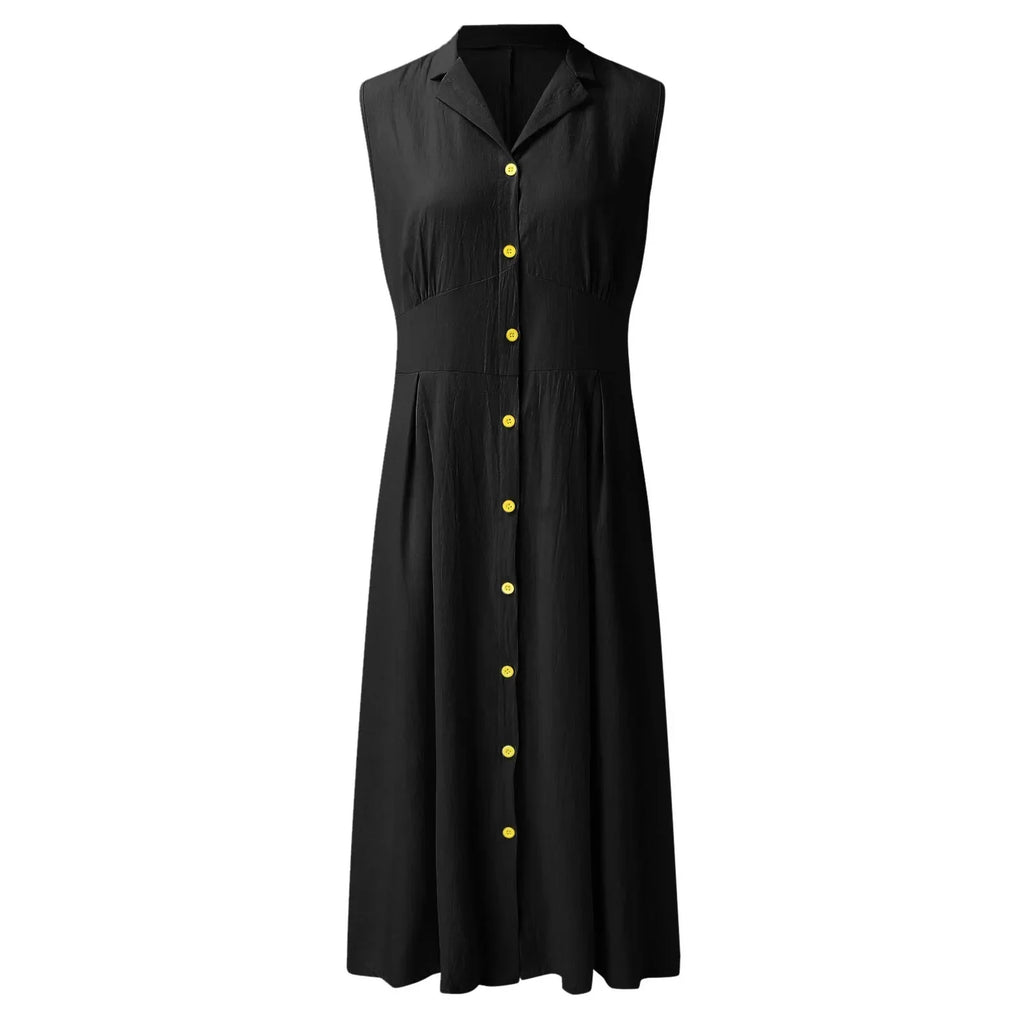 Weiße Leinen Sommerkleid - Kiran