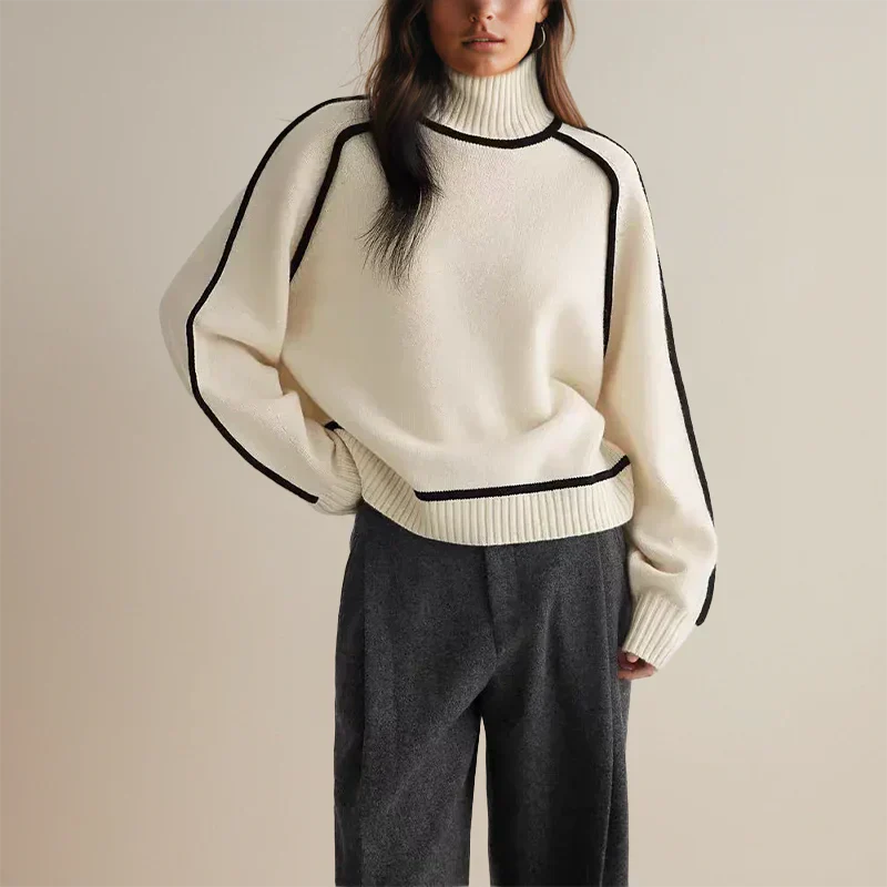 Brauner Rollkragenpullover Damen – Ella