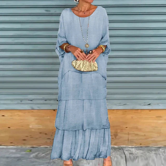 Himmelblaues Blumenmuster-Set - Lente