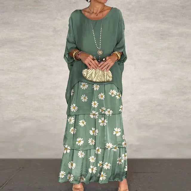 Himmelblaues Blumenmuster-Set - Lente