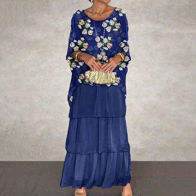 Himmelblaues Blumenmuster-Set - Lente