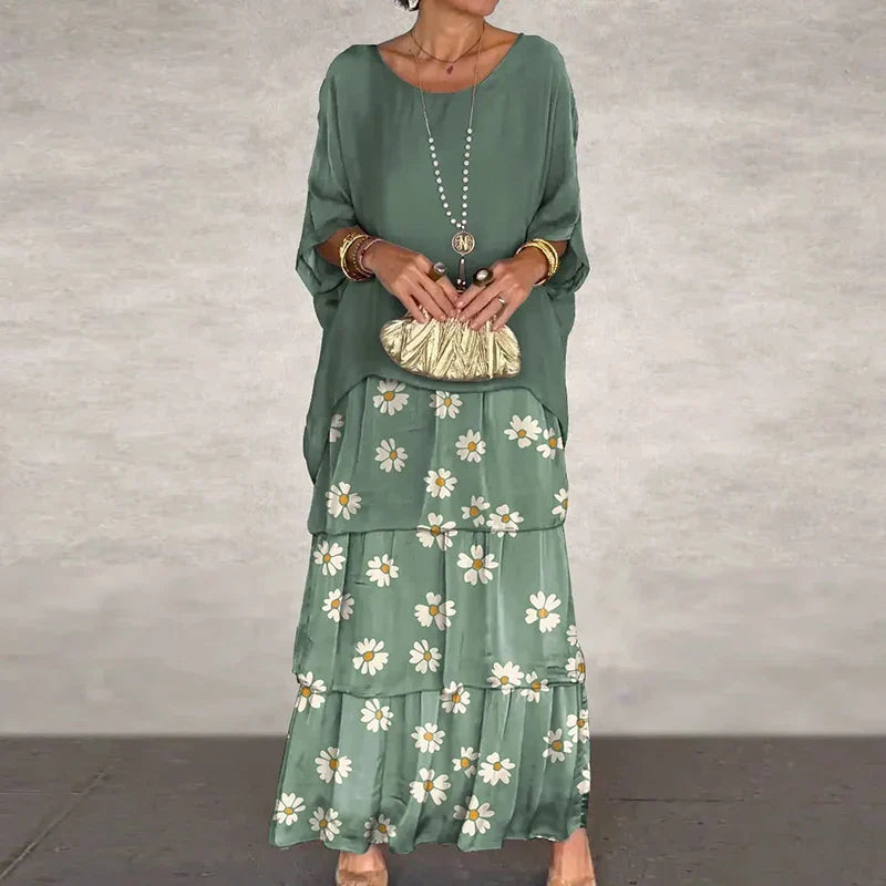 Himmelblaues Blumenmuster-Set - Lente