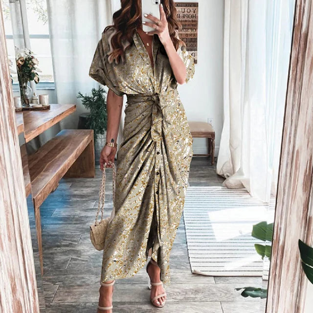 Rosa Hemdkleid mit Schlitz - Patty