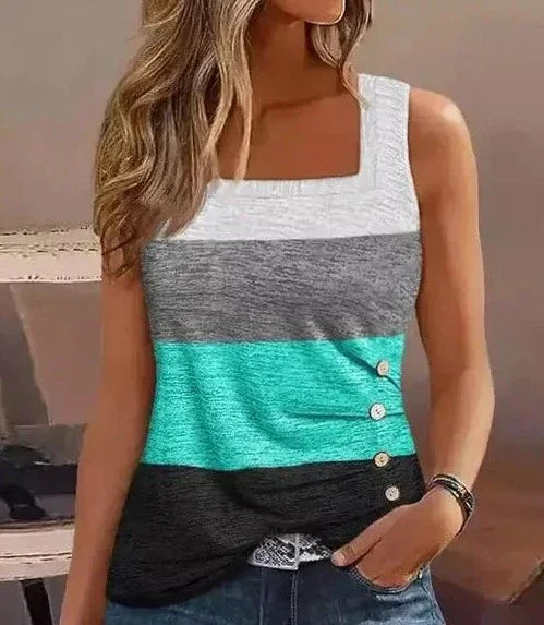 Ava - Grünes Tanktop mit Blumenmuster