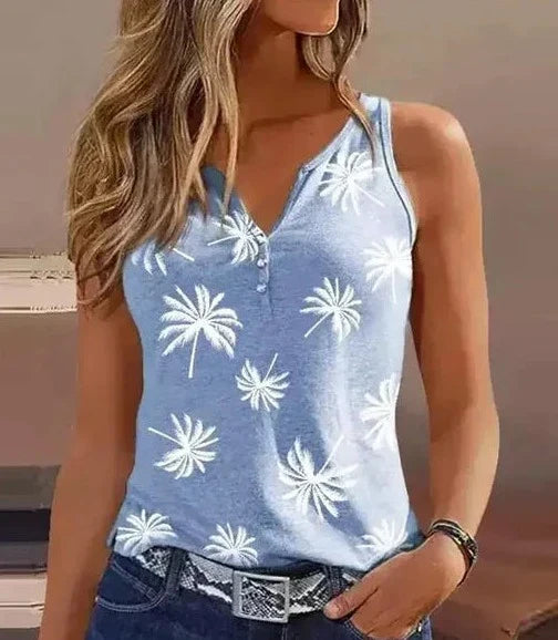 Ava - Grünes Tanktop mit Blumenmuster