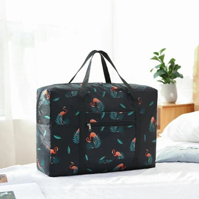 Schwarze Nylon Faltbare Reisetasche - Alma