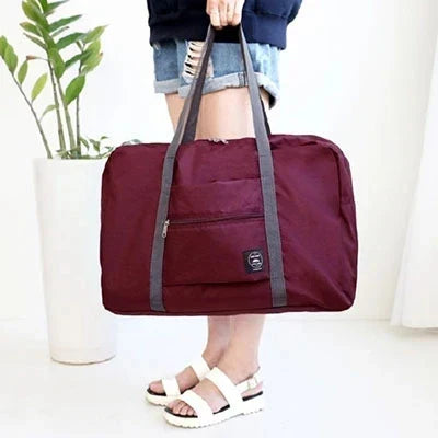 Schwarze Nylon Faltbare Reisetasche - Alma