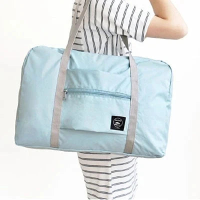 Schwarze Nylon Faltbare Reisetasche - Alma