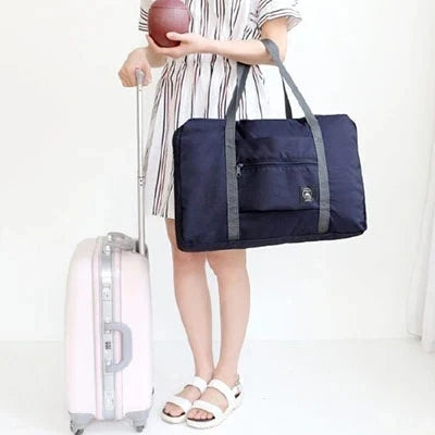Schwarze Nylon Faltbare Reisetasche - Alma