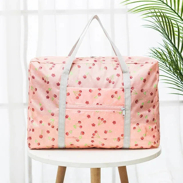 Schwarze Nylon Faltbare Reisetasche - Alma