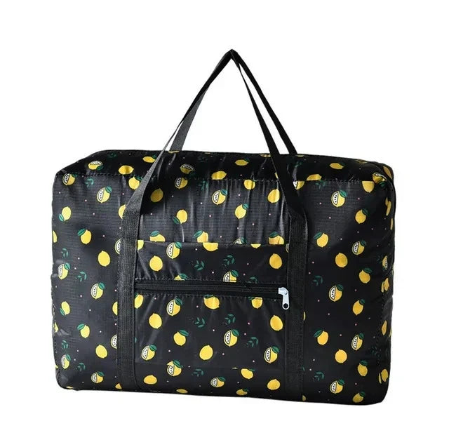Schwarze Nylon Faltbare Reisetasche - Alma