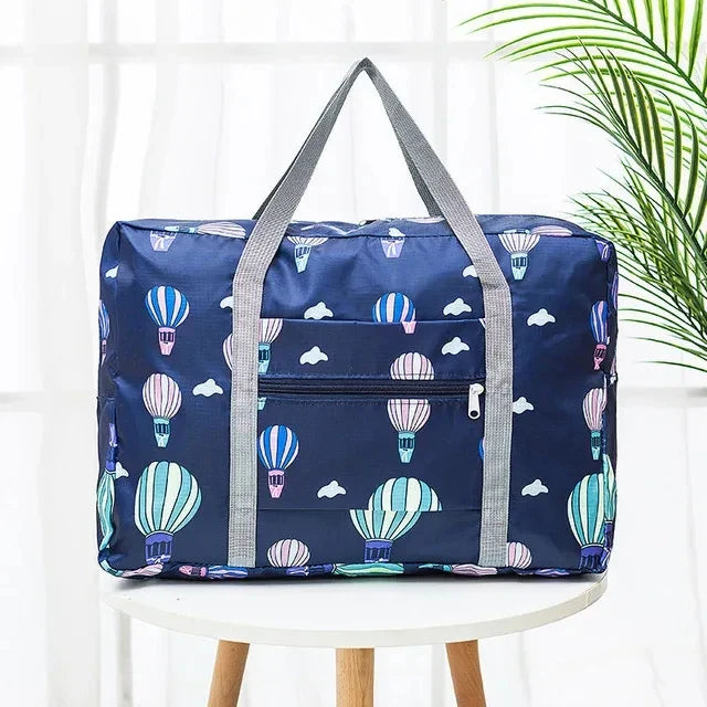 Schwarze Nylon Faltbare Reisetasche - Alma
