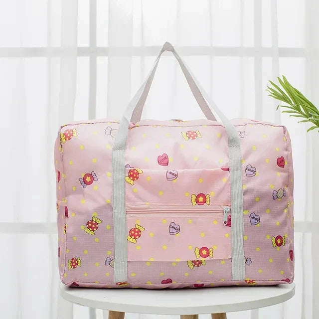 Schwarze Nylon Faltbare Reisetasche - Alma