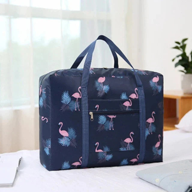 Schwarze Nylon Faltbare Reisetasche - Alma