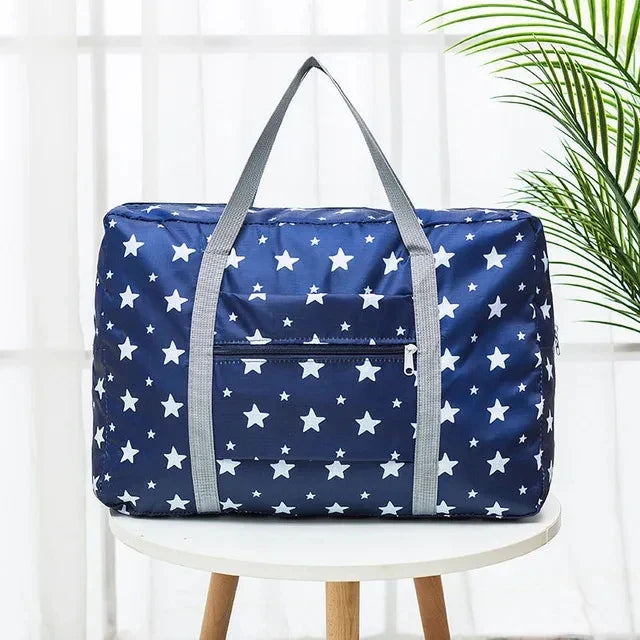 Schwarze Nylon Faltbare Reisetasche - Alma
