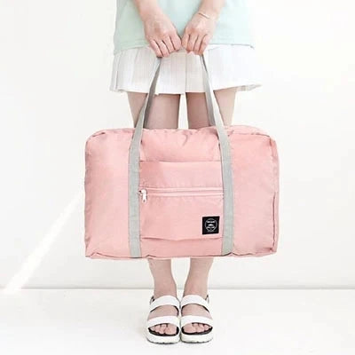 Schwarze Nylon Faltbare Reisetasche - Alma