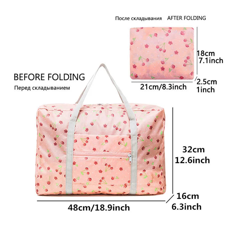 Schwarze Nylon Faltbare Reisetasche - Alma
