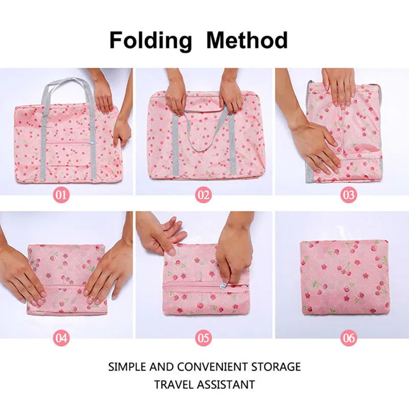 Schwarze Nylon Faltbare Reisetasche - Alma