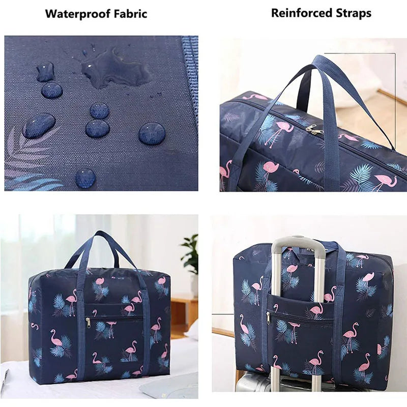 Schwarze Nylon Faltbare Reisetasche - Alma