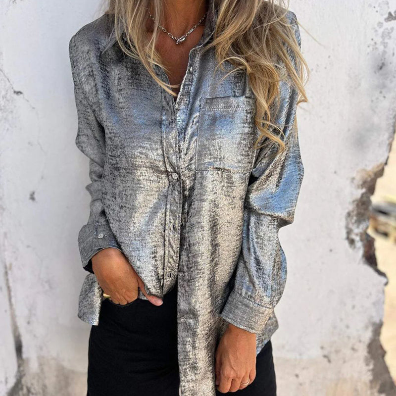 Blaues Langarm Shirt - Emma