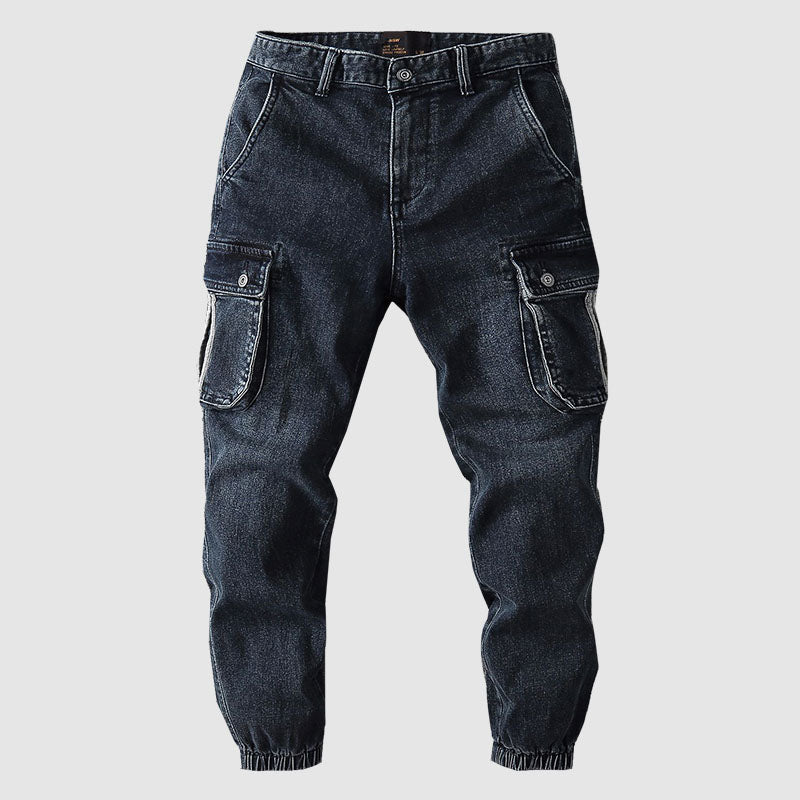 Blaue Denim-Cargo-Jogger - Tom