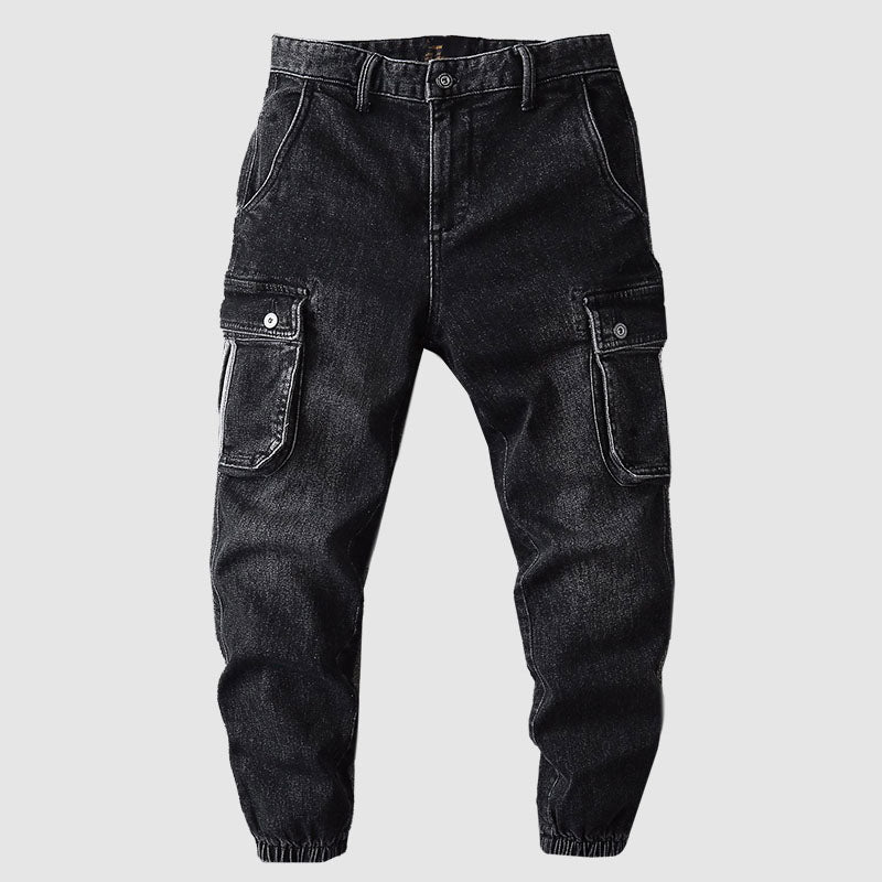 Blaue Denim-Cargo-Jogger - Tom