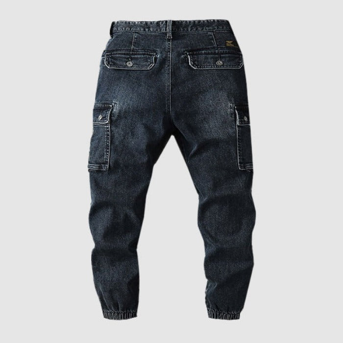 Blaue Denim-Cargo-Jogger - Tom