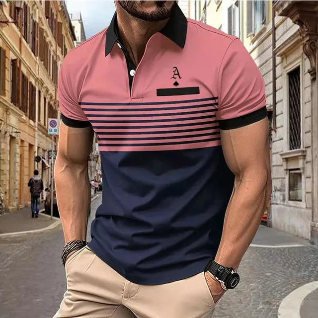 Orange Gestreiftes Polohemd - Max