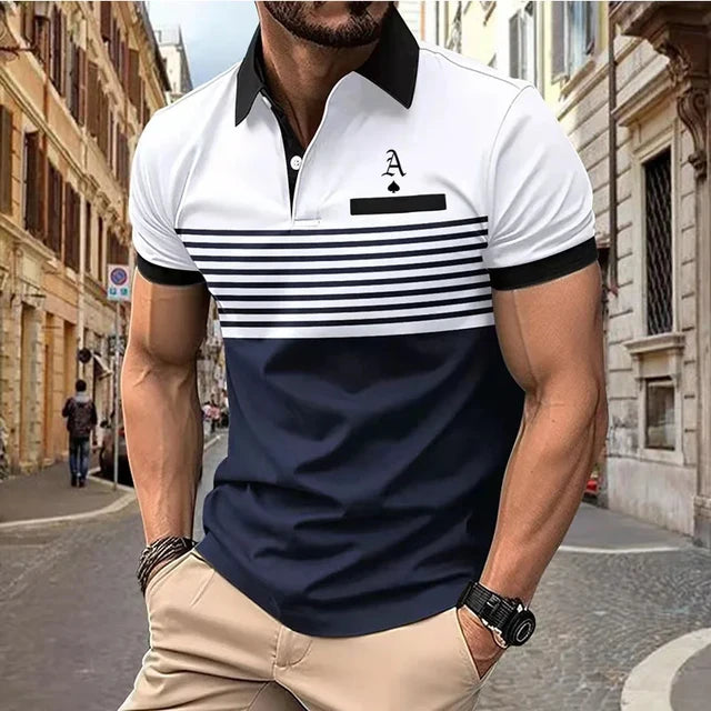 Orange Gestreiftes Polohemd - Max