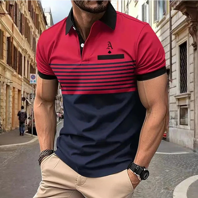 Orange Gestreiftes Polohemd - Max