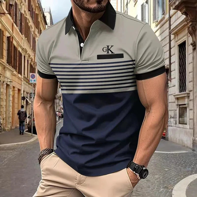 Orange Gestreiftes Polohemd - Max