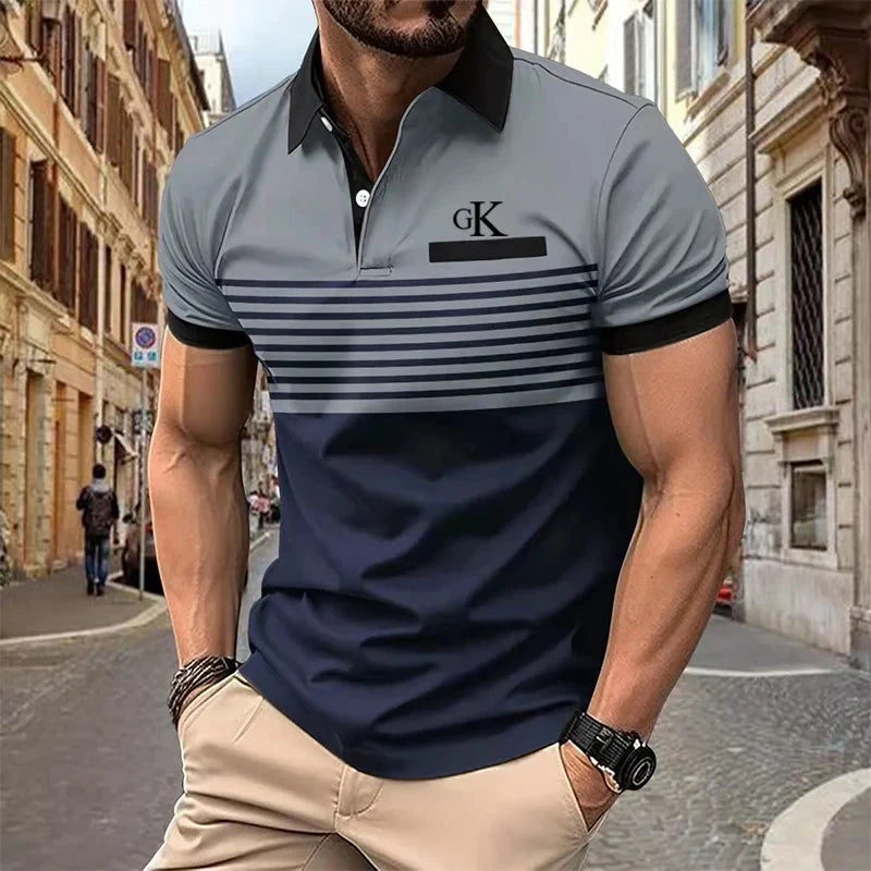 Orange Gestreiftes Polohemd - Max