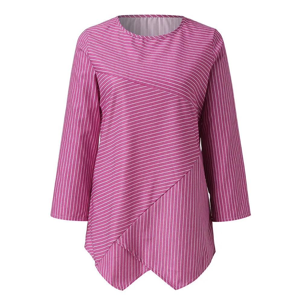 Blaues gestreiftes Langarmshirt - Isa