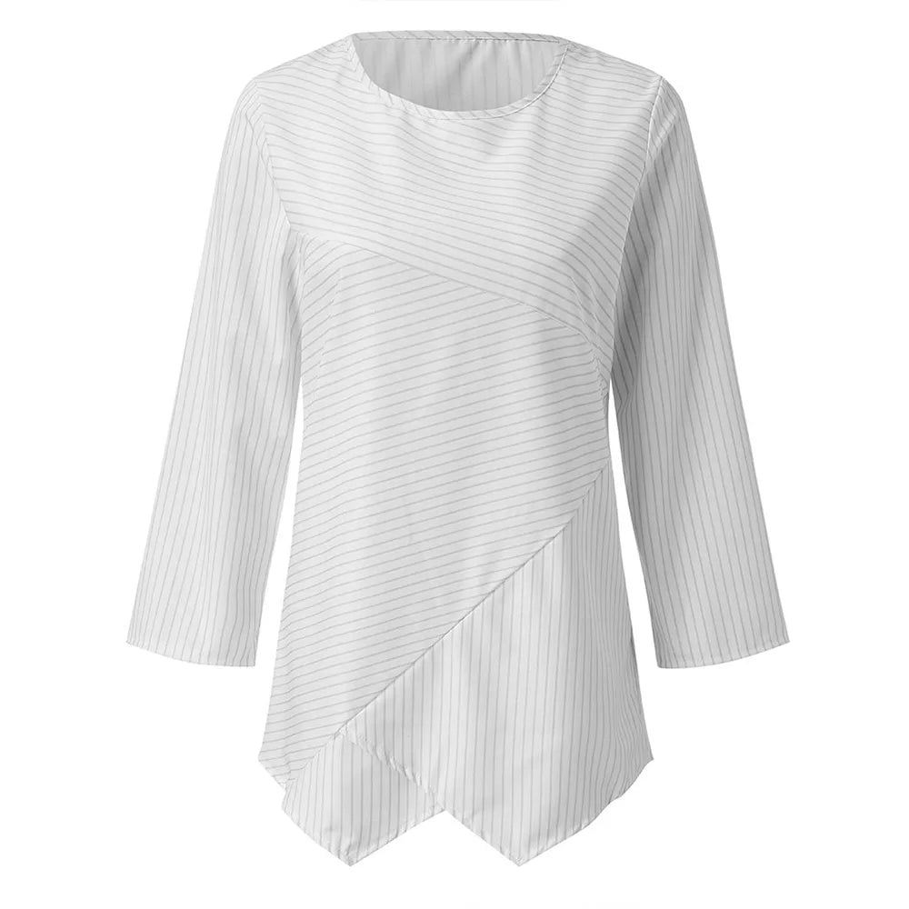 Blaues gestreiftes Langarmshirt - Isa