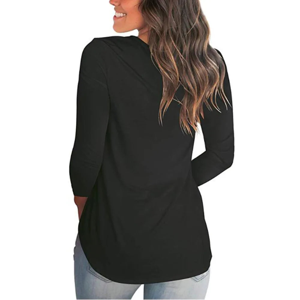 Schwarzes V-Ausschnitt Shirt - Lara