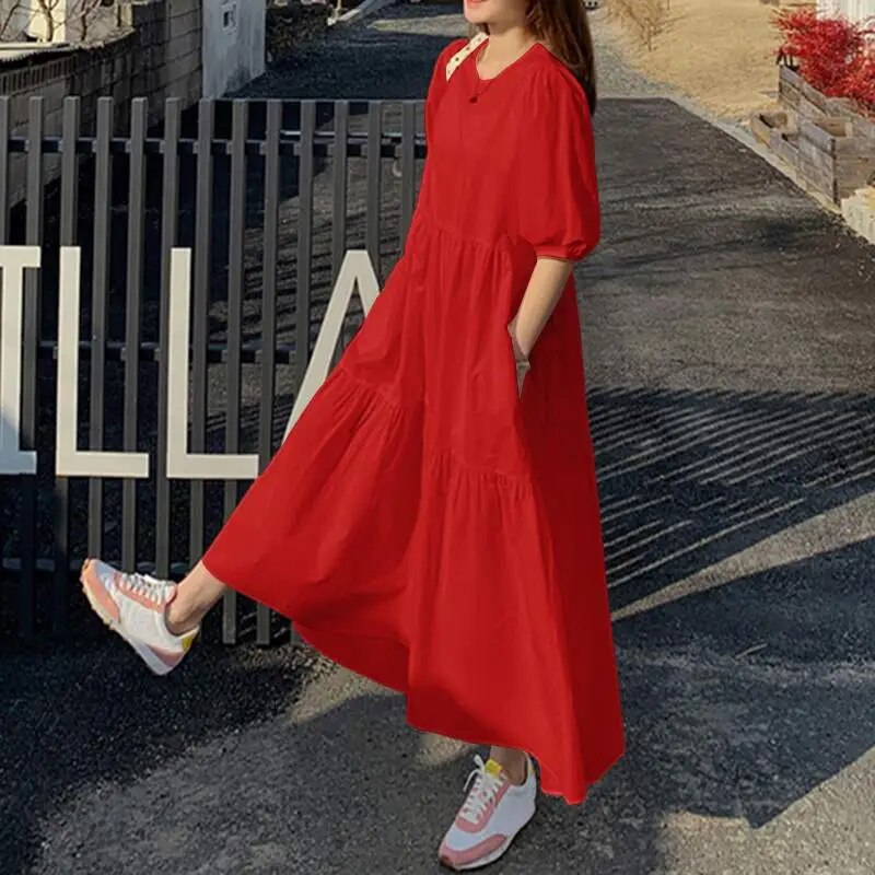 Anna's Elegantes Rotes Maxikleid